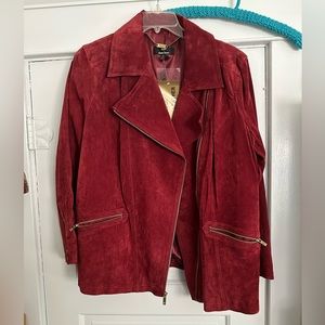 Vintage Dennis Basso leather jacket in Burgundy